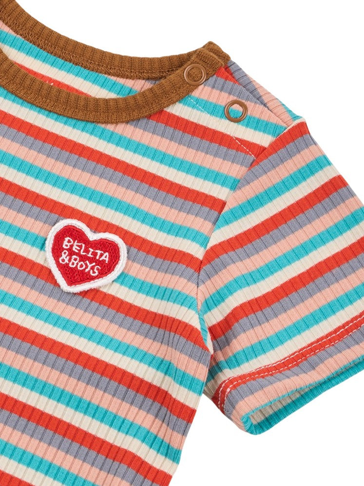 [BABY SET] Brown Colorful Stripe Short One Mile