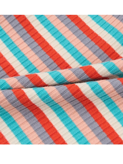 [BABY SET] Brown Colorful Stripe Short One Mile
