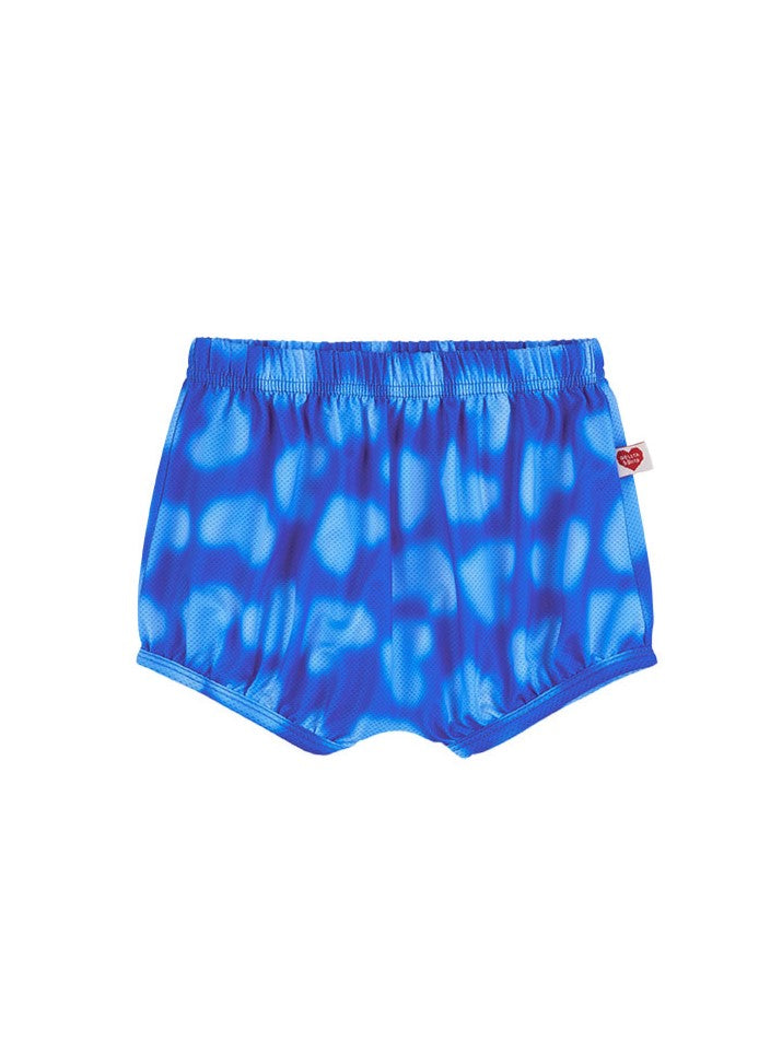 [BABY SET] Blue Water Dye Heart Pattern Mesh Sleeveless Shorts