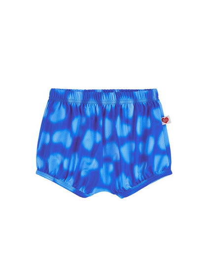 [BABY SET] Blue Water Dye Heart Pattern Mesh Sleeveless Shorts
