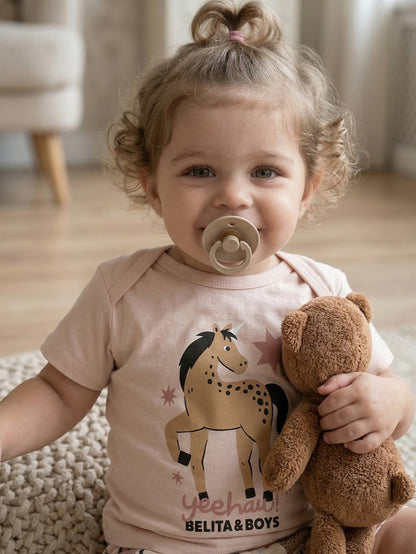 [BABY SET] Light Pink Horse Point Pattern Shorts