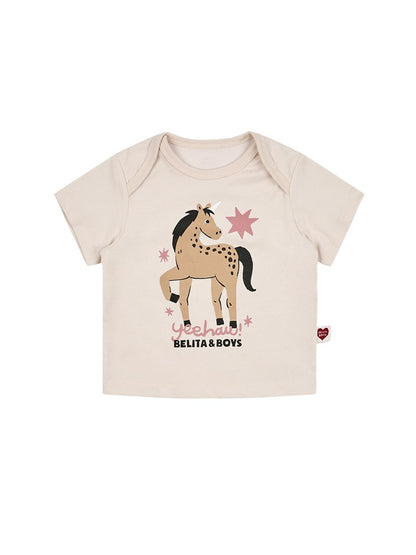[BABY SET] Light Pink Horse Point Pattern Shorts