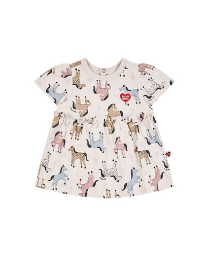 [BABY GIRL SET] Light Pink Horse Pattern Blouse & Shorts