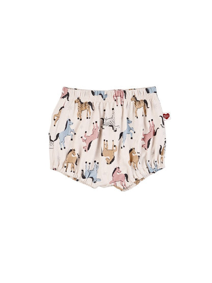 [BABY GIRL SET] Light Pink Horse Pattern Blouse & Shorts