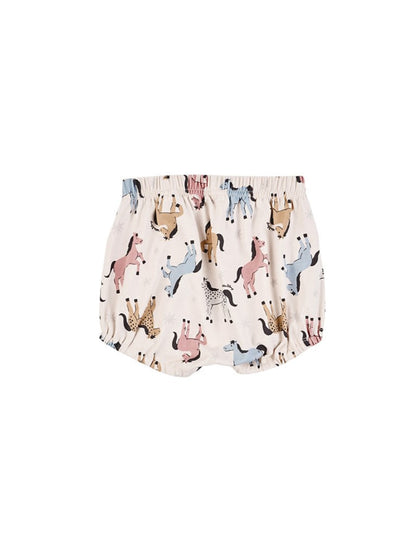 [BABY GIRL SET] Light Pink Horse Pattern Blouse & Shorts