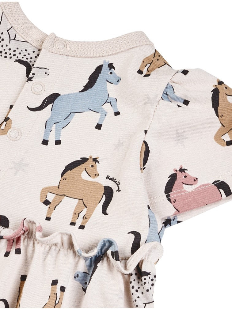 [BABY GIRL SET] Light Pink Horse Pattern Blouse & Shorts