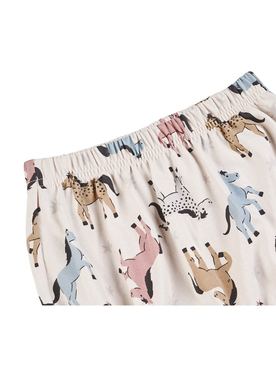 [BABY GIRL SET] Light Pink Horse Pattern Blouse & Shorts