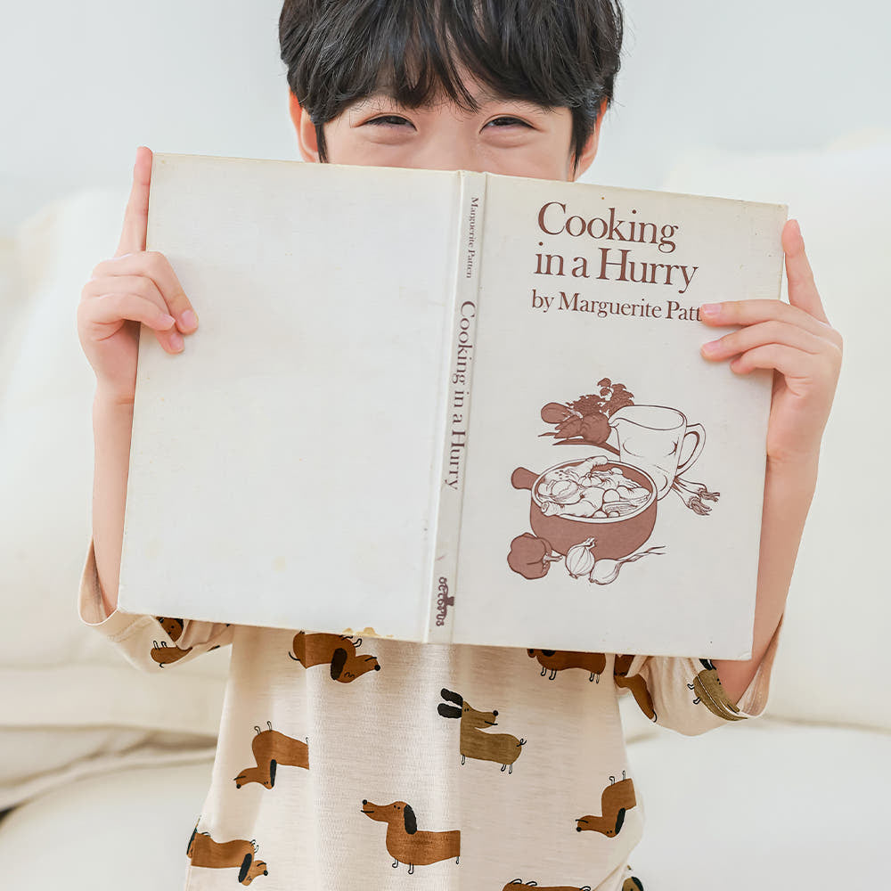Choco Dog Modal Set 초코도기 모달편면 7부 상하세트