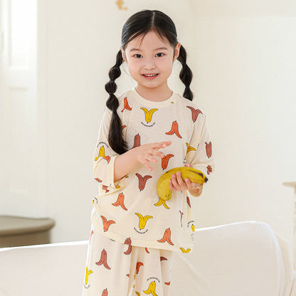 Banana Modal Set 바나니 모달편면 7부 상하세트