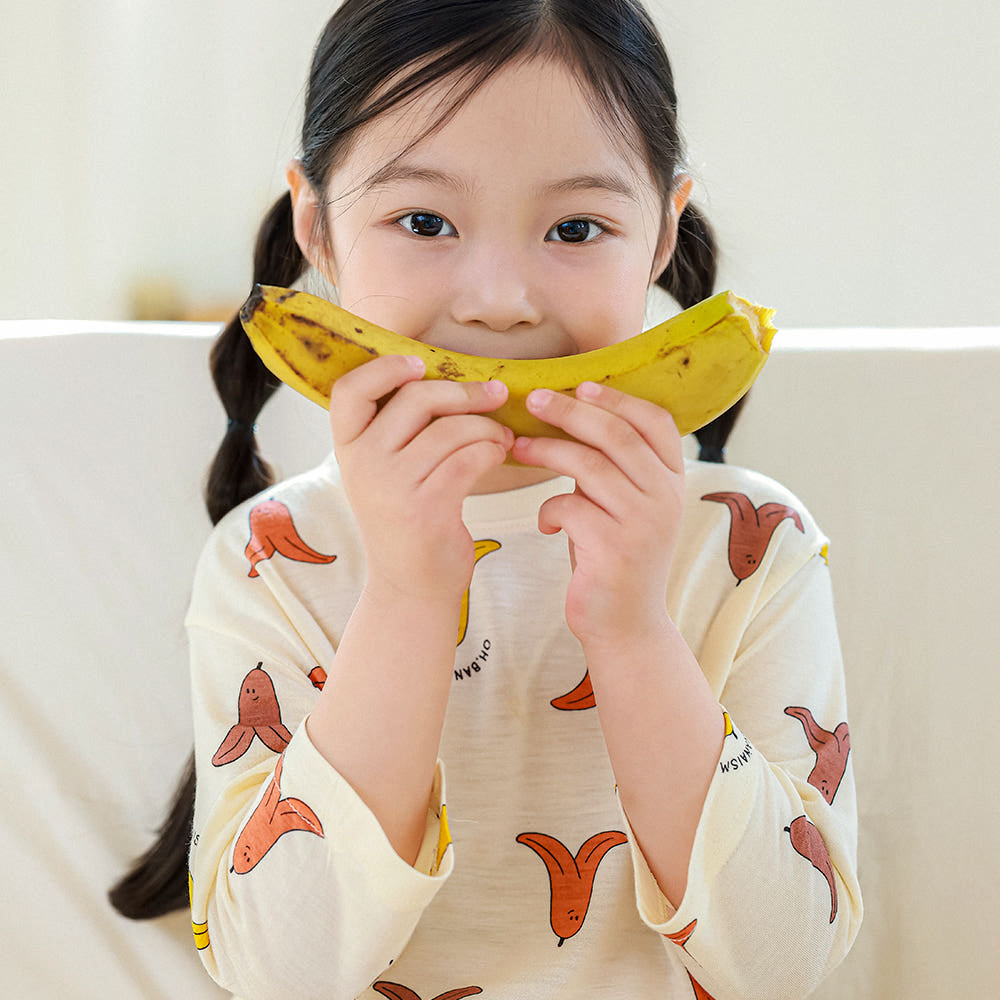Banana Modal Set 바나니 모달편면 7부 상하세트