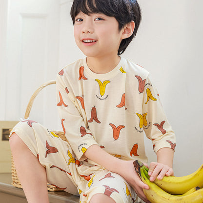 Banana Modal Set 바나니 모달편면 7부 상하세트