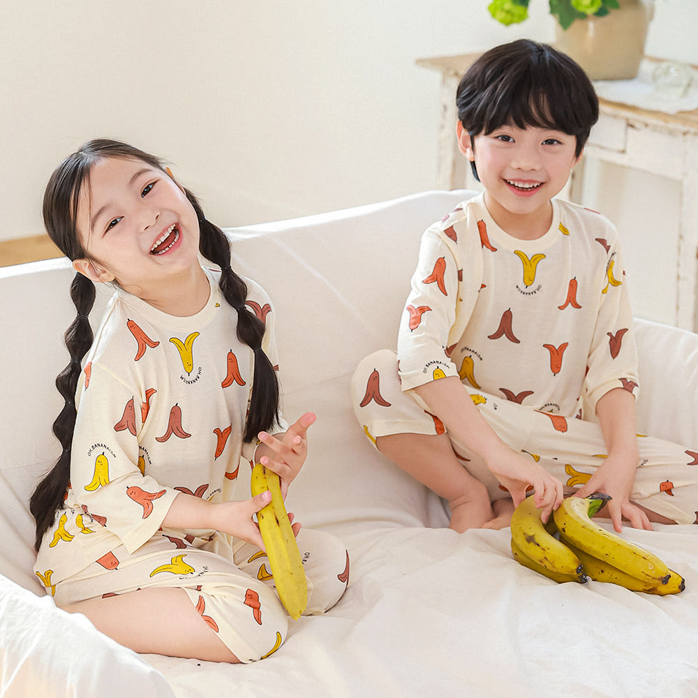 Banana Modal Set 바나니 모달편면 7부 상하세트