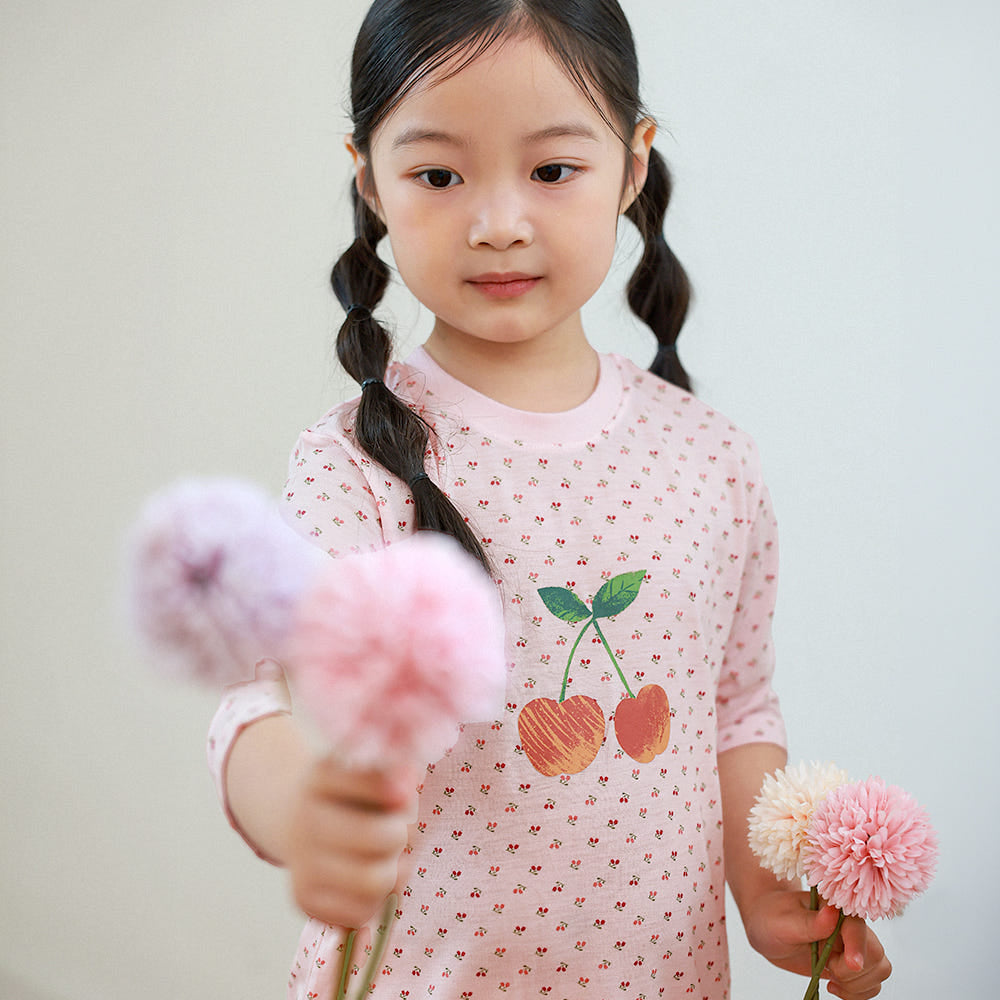 Cherry Lover Modal Set 체리러버 모달편면 7부 상하세트