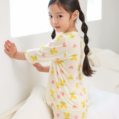 Love Bunny Modal Set 러빗 모달편면 7부 상하세트
