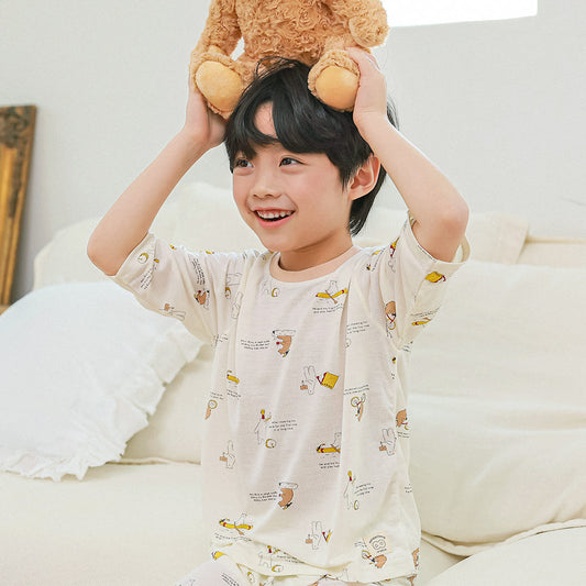 Brownie Rayon Set 브라우니 레이온편면 7부 상하세트
