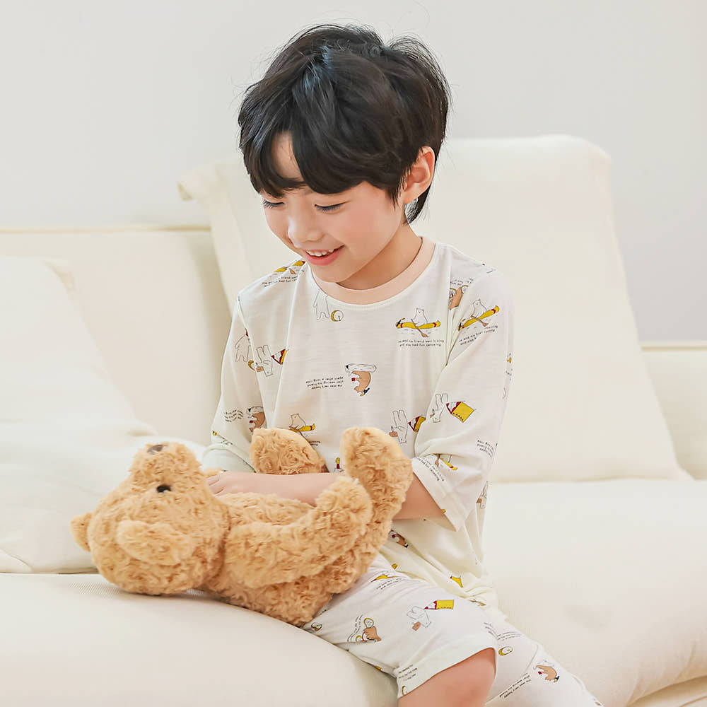 Brownie Rayon Set 브라우니 레이온편면 7부 상하세트