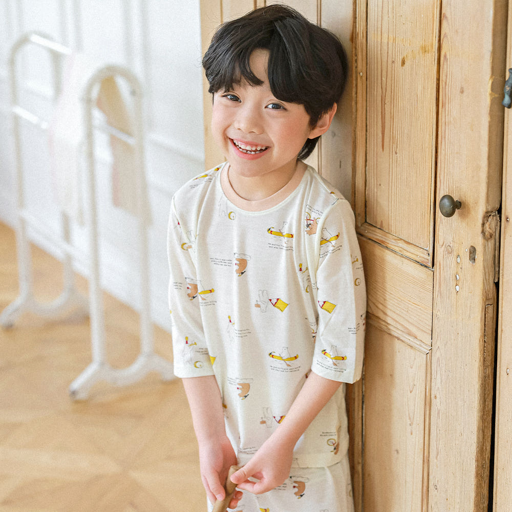 Brownie Rayon Set 브라우니 레이온편면 7부 상하세트