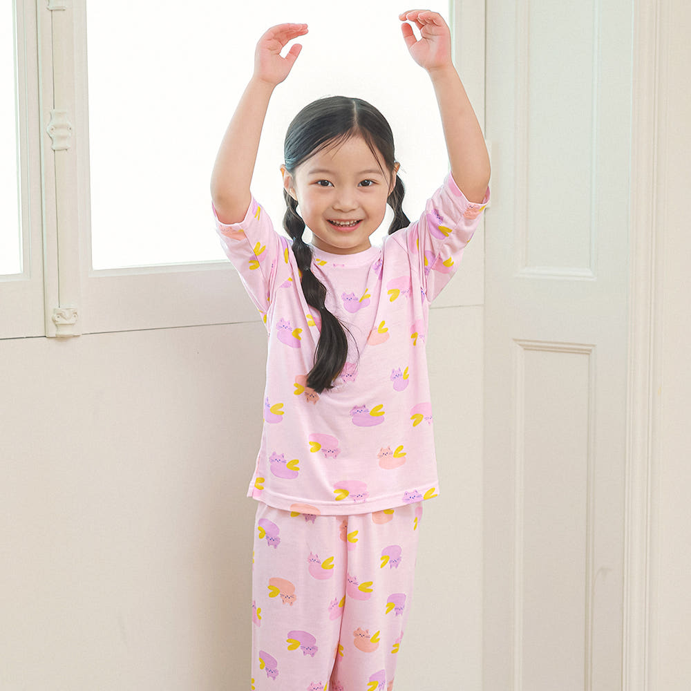 Fairy Cat Rayon Set 페어리캣 레이온편면 7부 상하세트