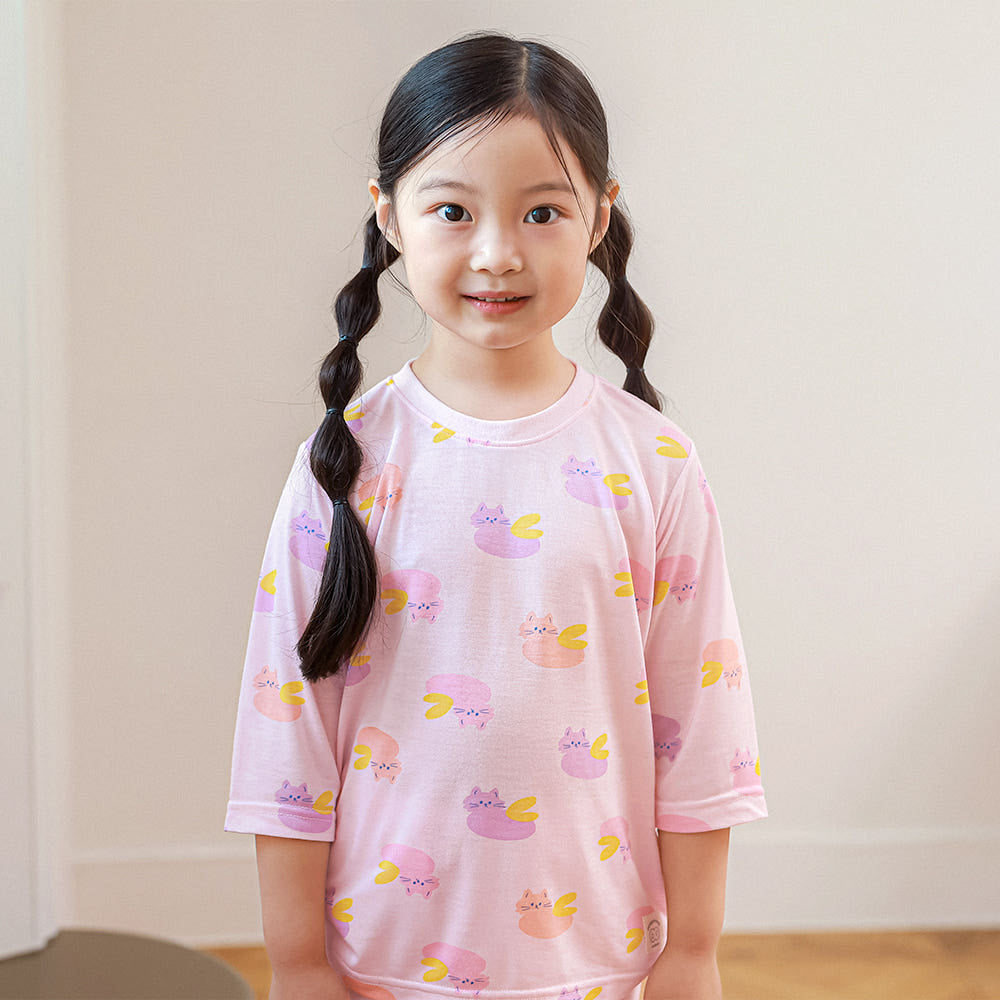 Fairy Cat Rayon Set 페어리캣 레이온편면 7부 상하세트