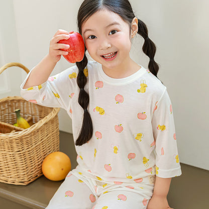 Apple Cat Rayon Set 애플캣 레이온편면 7부 상하세트