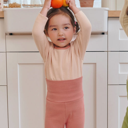 피치 배앓이 방지 9부 상하세트 Peach Olomimi Set