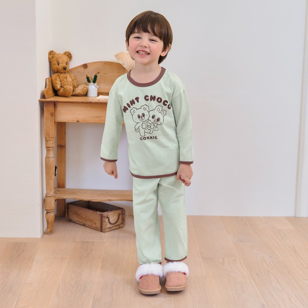 민트초코 코튼 9부 상하 세트 Mint Chocolate Cotton Set