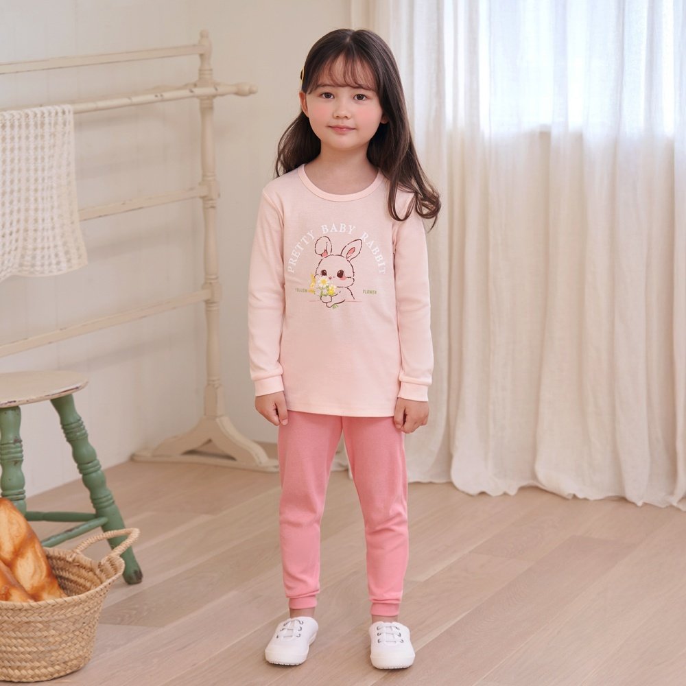 플라워래빗 30수 후라이스 9부 상하 세트 Flower Rabbit Fleece Set