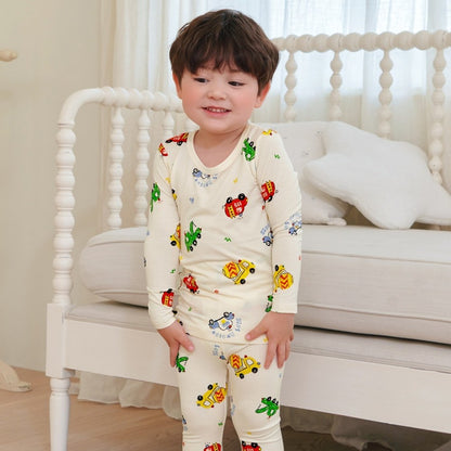 크레용카 텐셀 모달 스판 9부 상하세트 Crayon Car Tencel Modal Set