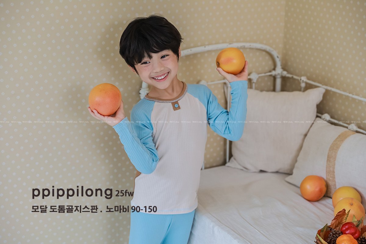 BL 모달 도톰 골지스판 9부 상하세트 Blue Modal Warm Set