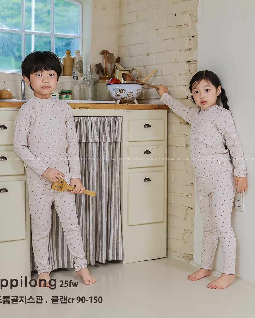 클랜CR 모달도톰 골지스판 9부 상하세트 Cream Modal Warm Set