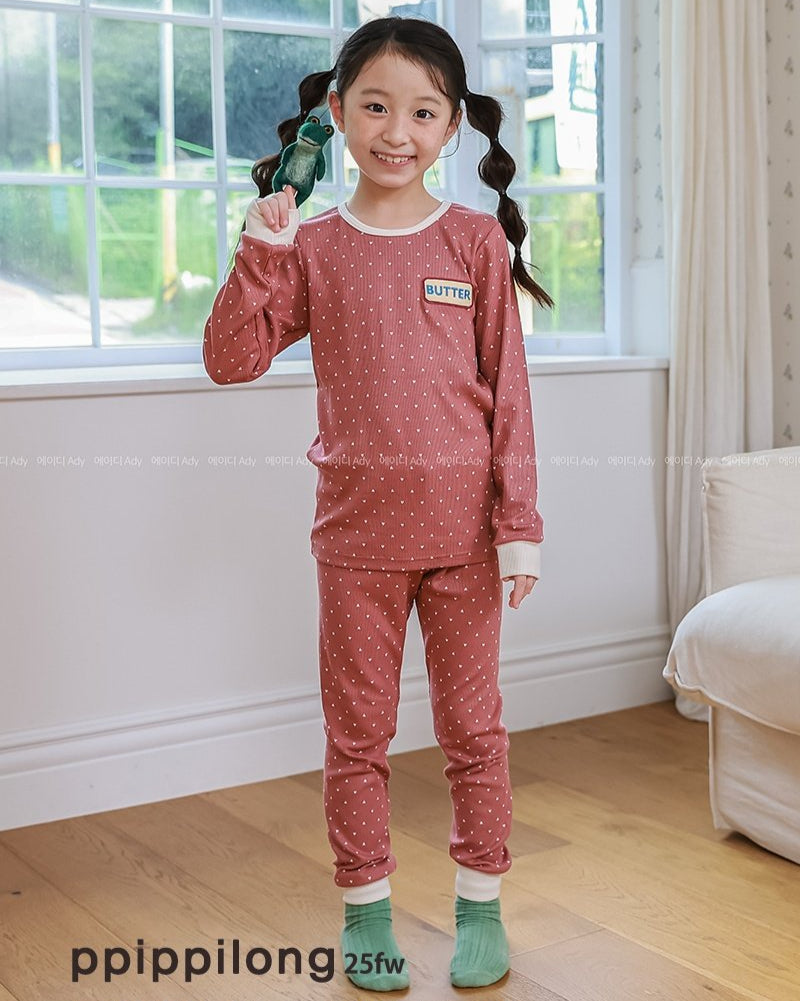 스위트피 모달도톰 골지스판 9부 상하세트 Sweet Pea Modal Warm Set