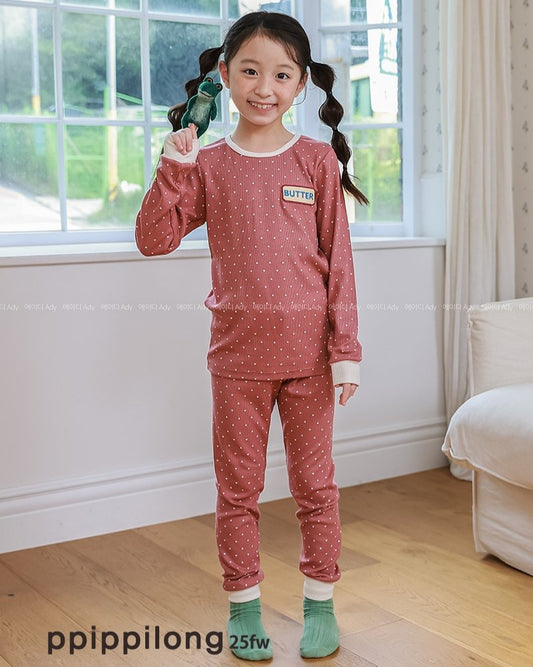 스위트피 모달도톰 골지스판 9부 상하세트 Sweet Pea Modal Warm Set