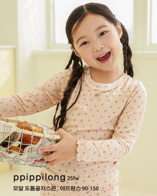 아뜨랑스 모달도톰 골지스판 9부 상하세트 AT Modal Warm Set