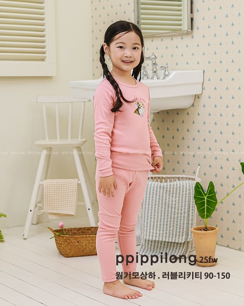 러블리키티 웜기모 9부 상하세트 Lovely Kitty Warm Fleece Set