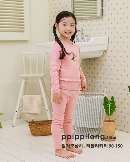 러블리키티 웜기모 9부 상하세트 Lovely Kitty Warm Fleece Set