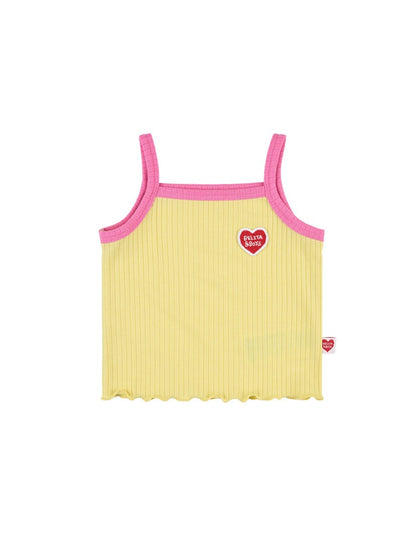 [BABY GIRL SET] Yellow BB Heart Two-Tone Sleeveless One Mile