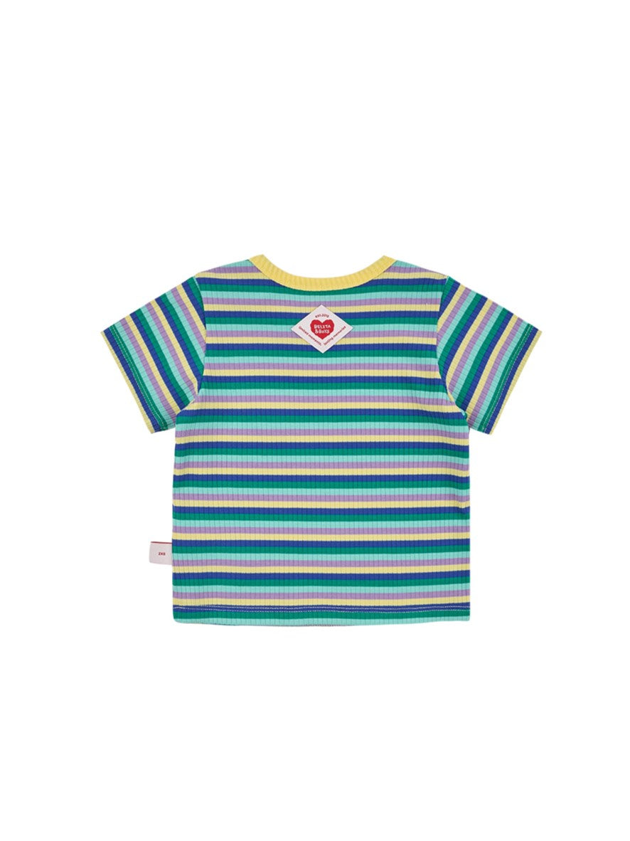 [BABY SET] Light Yellow Colorful Stripe Short One Mile