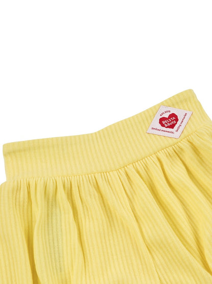 [BABY SET] Light Yellow Colorful Stripe Short One Mile