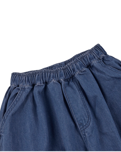 Blue BB Heart Balloon Fit Denim Pants