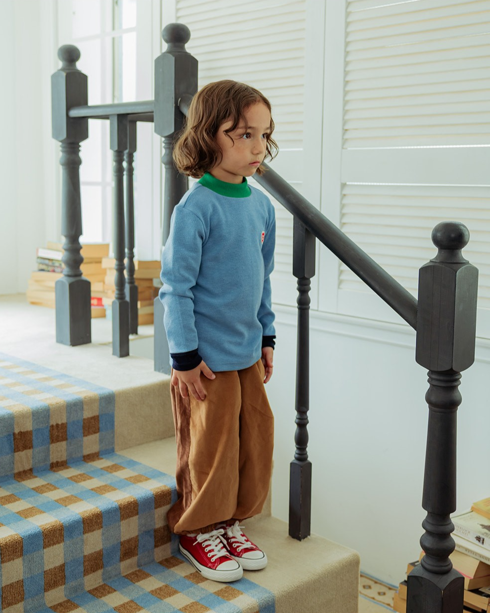 Beige Color Block Corduroy Jogger