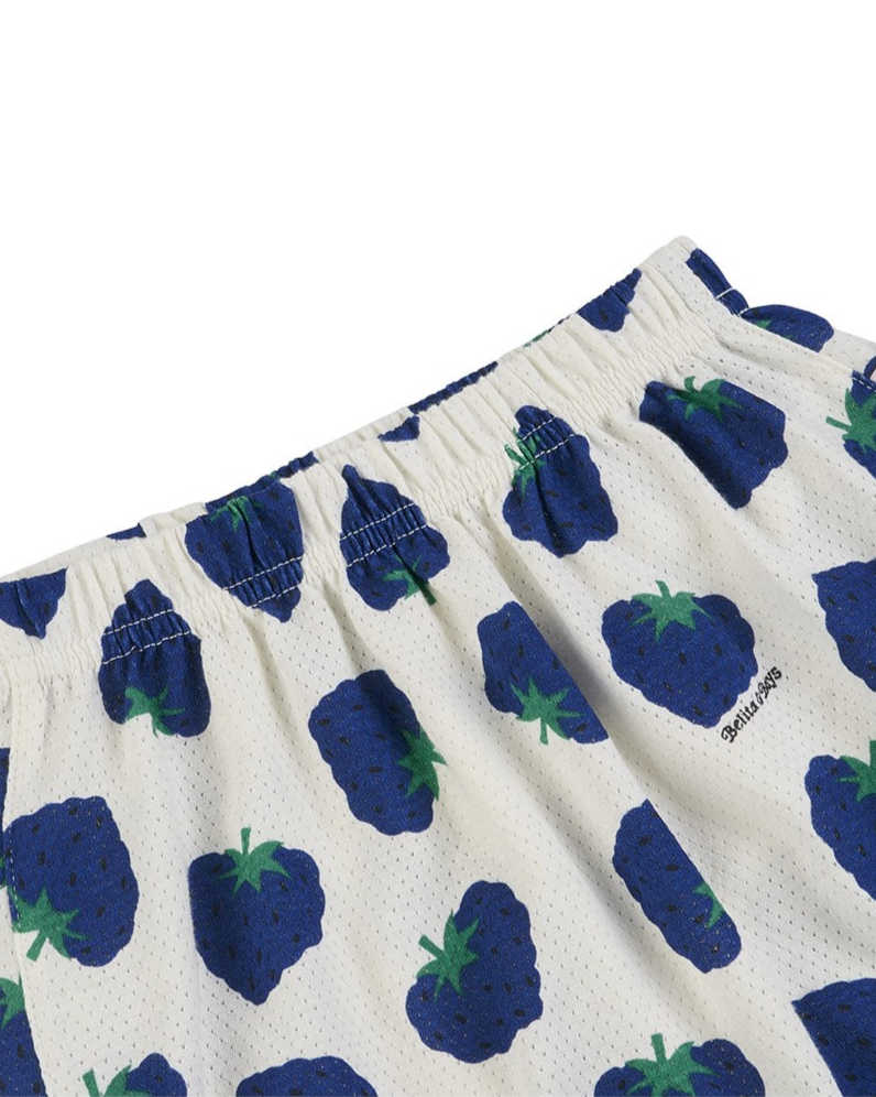 [BABY SET] Blue Berry Pattern Mesh Sleeveless Shorts