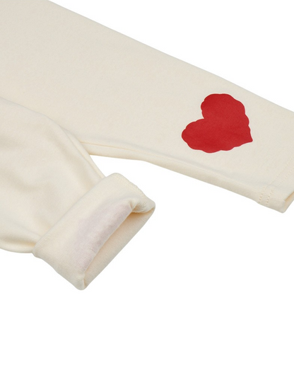 BABY Cream Double Heart Leggings