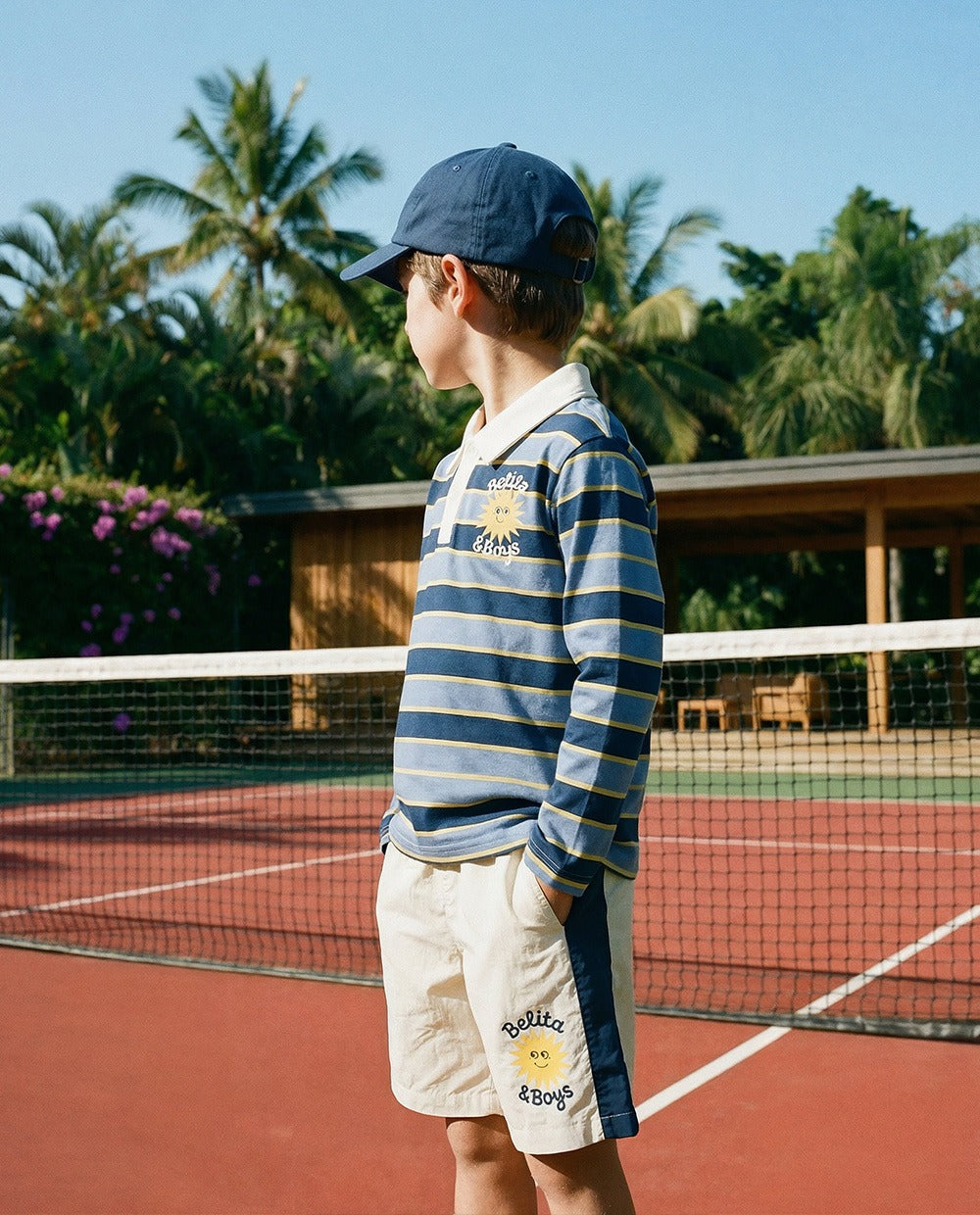 Navy Sun Multi Stripe Rugby Shirt