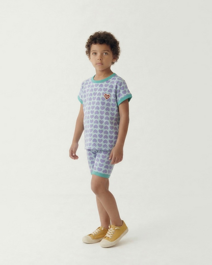 Violet BB Heart Pattern One Mile Shorts