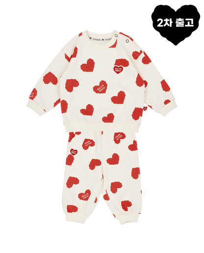 [BABY SET] Red BB Heart Pattern Jogger