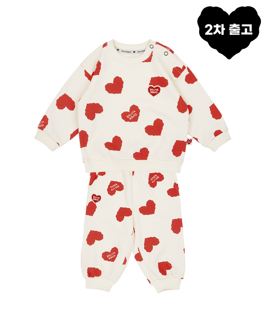 [BABY SET] Red BB Heart Pattern Jogger