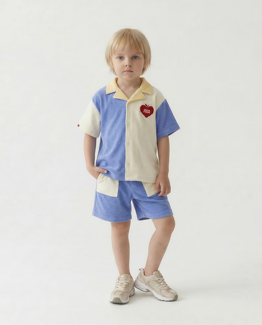 Blue Bubble Apple Terry Shorts