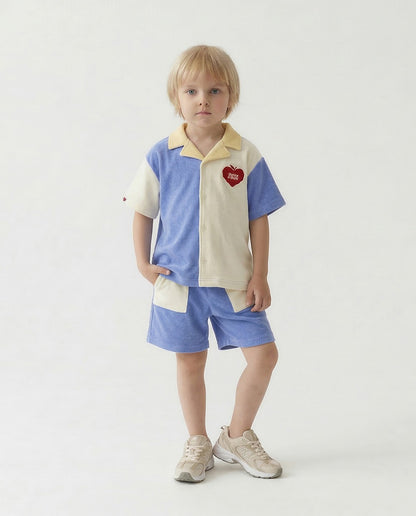 Blue Bubble Apple Terry Shorts