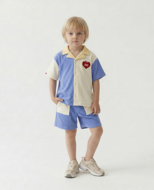 Blue Bubble Apple Terry Shorts