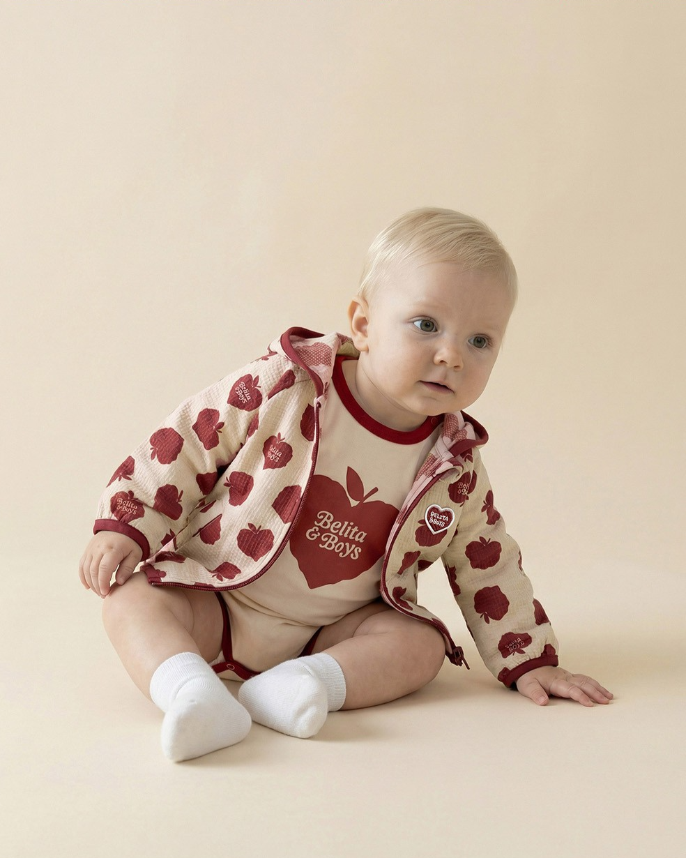 BABY Red Bubble Apple Pattern Windbreaker